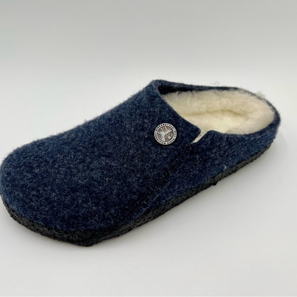 🧵 New Birkenstock Unisex Kids Zermatt Kids Shearling Wool Felt (Navy) - Picture 3 of 13